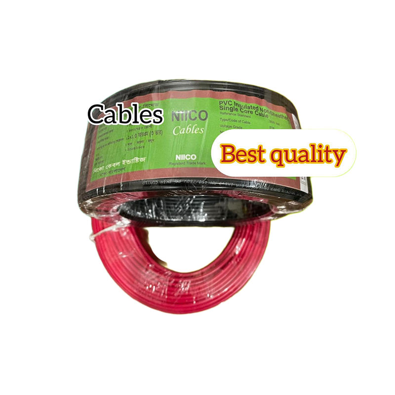 Picture of Niico House Waring Cable 1.3 RM Fireproof Copper cable 10 Guj - 1.3 rm (3-W) 3/22 Copper cable Black Color -(5 Year Warranty )-10 Guz=30 Foot Copper Wire