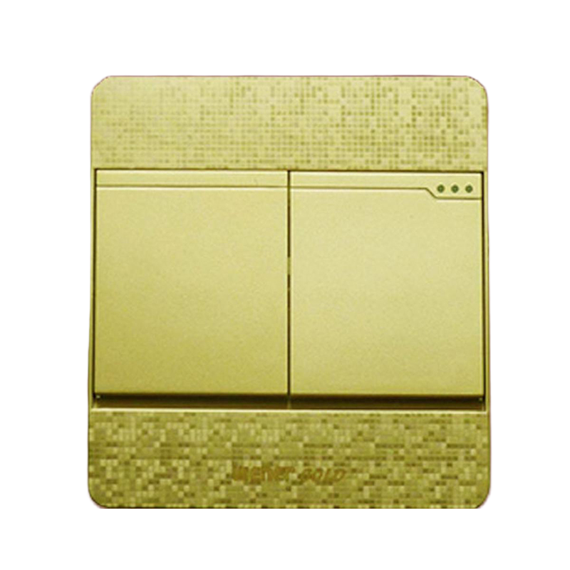 Picture of Exclusive  Winer Gold Switch 2Gang 1Way Switch-(7 Years Repless Warranty)