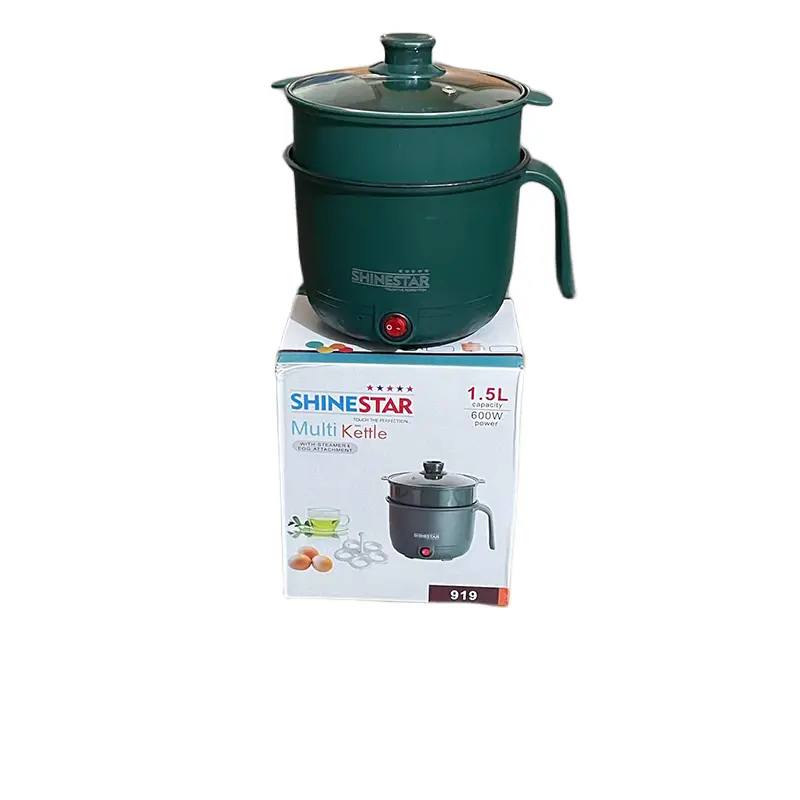 Picture of Multifunctional Non-stick Mini Rice Cooker Non-Coated Household Electric Cooker Electric Frying Pan With Steamer & Egg Attachment-1.5 Liter=600 Watt