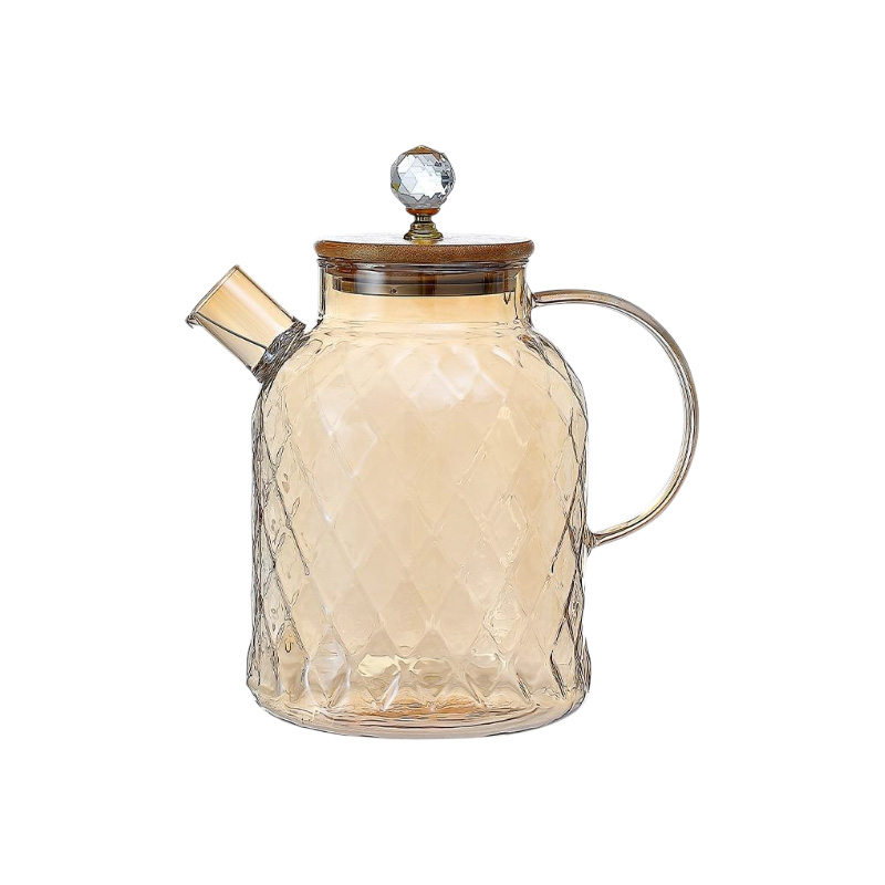 Picture of 1800 ml Glass Water Pitcher with Lid, Glass Water Kettle, Stovetop & Microwave Safe Glass Borosilicate Teapot, Glass Teapot, for Tea Coffee.