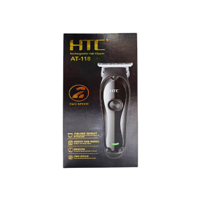 Picture of HTC AT-118 Professional T-blade Zero Cutting For Barber And Home Use Lithium Battery LED Display Two Speeds Control Hair Clipper For Hair Cutting
