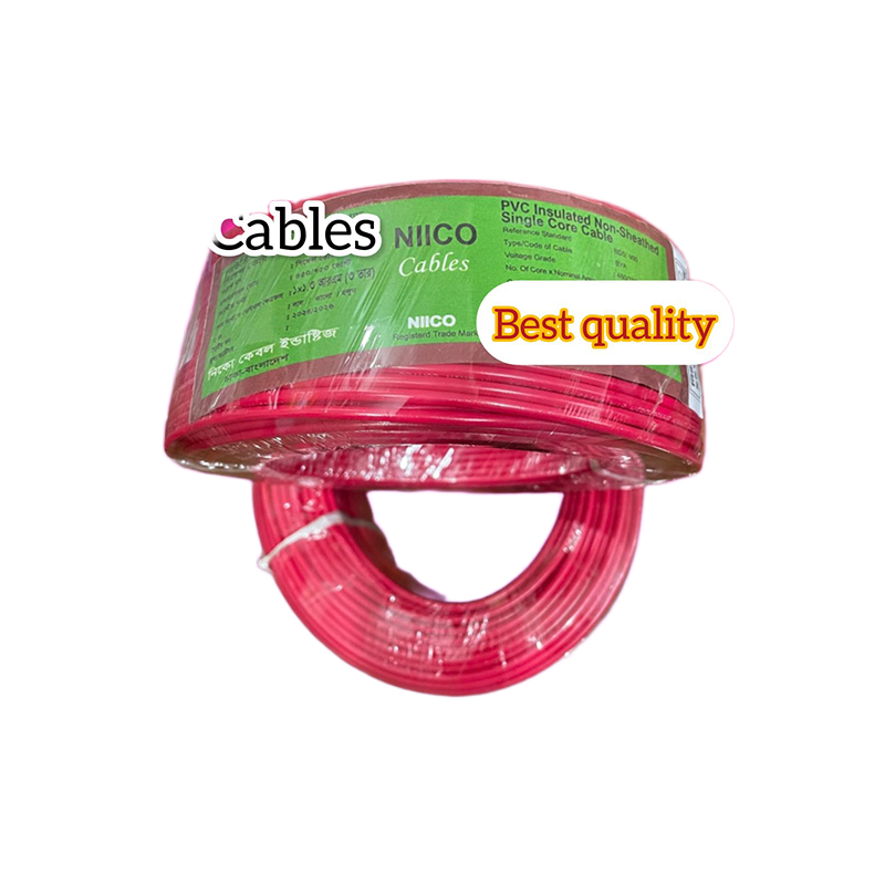 Picture of Niico House Waring Cable 1.3 RM Fireproof Copper cable 10 Guz - 1.3 rm (3-W) 3/22 Copper cable Red Color -(5 Year Warranty )-10 Guz=30 Foot Copper Wire