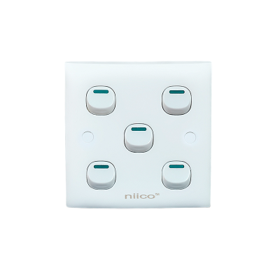 Picture of NIICO Classic 5 Gang 1 Way Wall Switch ( Single Pice)-5 Year warranty