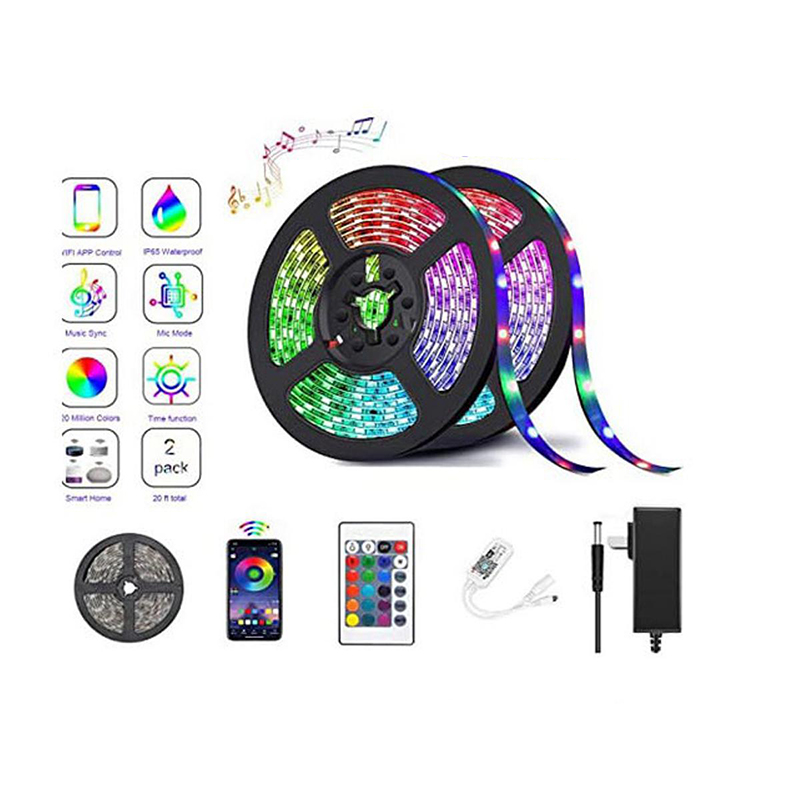 Picture of 16 Color Led Strip Light 12V Dc with Remote RGB Color Fairy Lights for Ceiling Decoration Lamp Tv/Pc Back Light Multi-Color - RGB Led Strip Light - RGB light- SMD  5050-5 Miter (16 Feet)