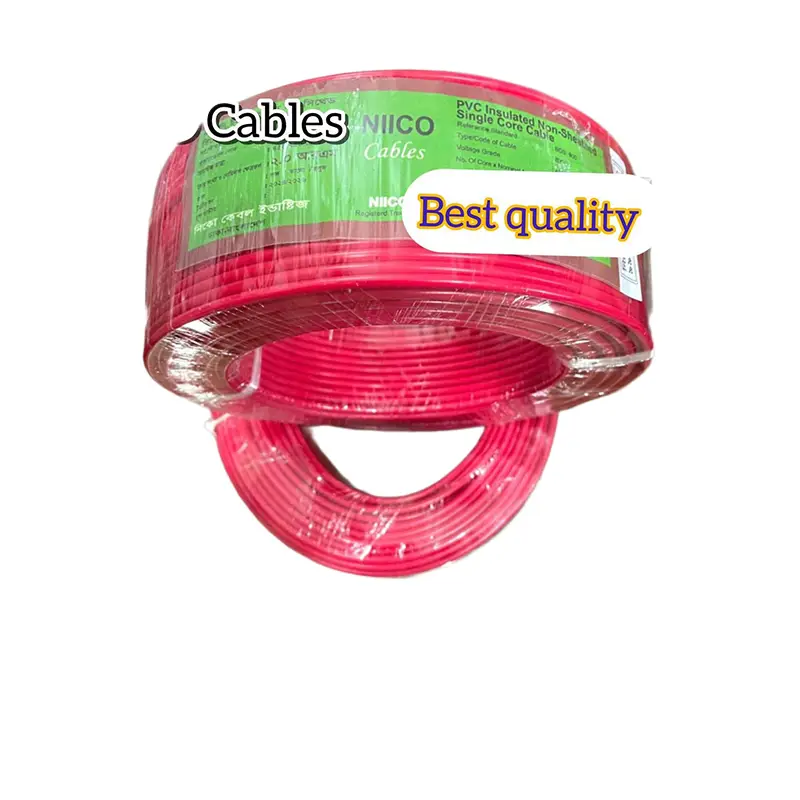 Picture of Niico House Waring Cable 2.0 RM Fireproof Copper cable 10 Guj - 2.0 rm 3/20 Copper cable Red Color -(5 Year Warranty )-10 Guz=30 Foot Copper Wire