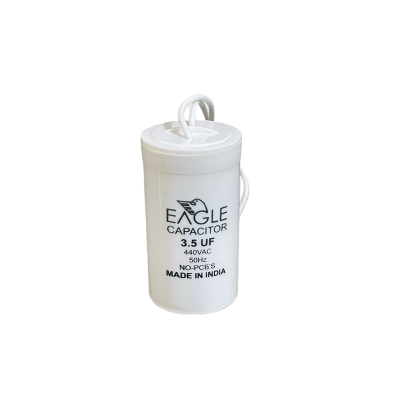 Picture of Ceiling Fan Capacitor Model=EAGAL= 3.5uf =440 V.AC (Made In India) Capacitor=3.5 UF