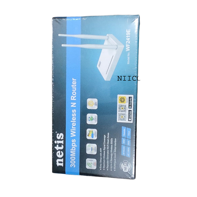 Picture of Netis 300MBPS WIRELESS N ROUTER 2 ANTENNA WITH 5DBI FIXED MODEL- WF2419E -1 YEAR WARRTY