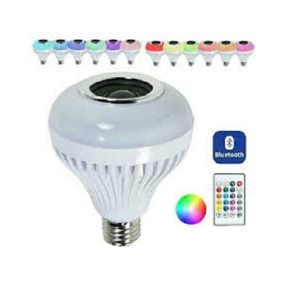 Picture of LED Bluetooth Smart Music Colored led Light Bulb With Remote Control& Bluetooth Speaker RGB Changing Color Music Lamp Built-in Audio Speaker-Pass Folder