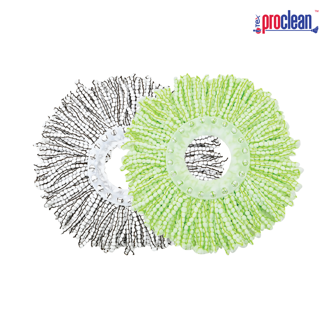 Picture of Proclean Premium 2pcs Microfiber Rotary Mop Refill RM-2685-R – Easy to Fit on All Proclean Mop Handles, Strong, Durable & Long Lasting – Super Absorbent Microfiber for Deep Cleaning Hardwood, Tile, Marble & Laminate Floors – Washable & Reusable.
