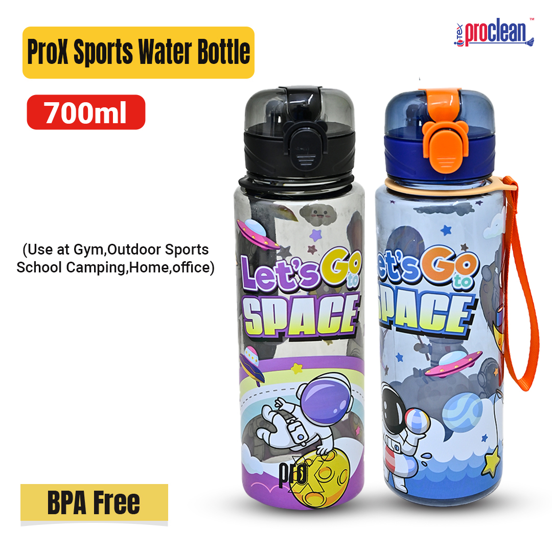 Picture of ProX Creative Cute Kid Cartoon BPA-Free Plastic 700ml Water Bottles_WB-2456, New Design for Gym Outdoor Sports, Home,