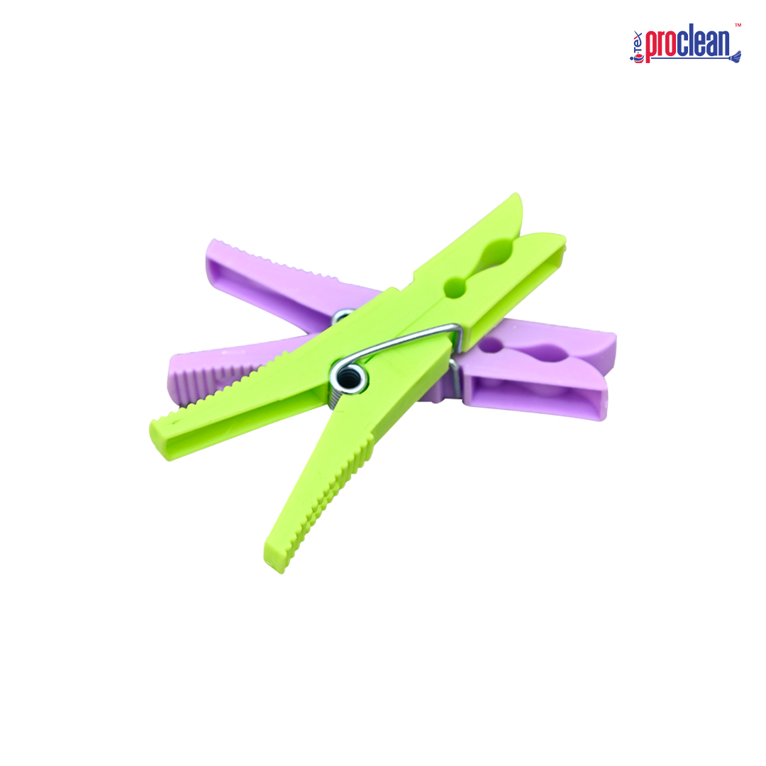 Picture of Proclean Plastic Clothespins_CC-2494 – Heavy-Duty Laundry Clips & Clothes Plastic Clips for Crafts, Hard Plastic with Strong Grip Clothes Pins, Ideal for Drying & Home Organization, (12 pcs per Pack)