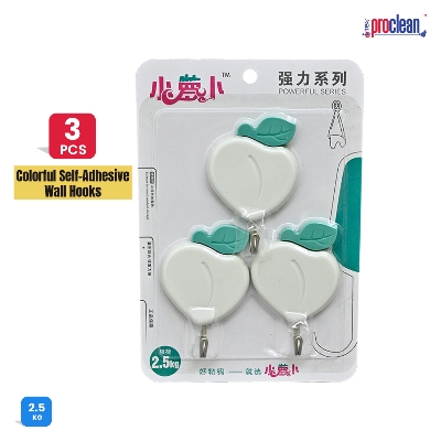 Picture of Proclean Fancy Wall Hooks_WH-2463 for Hanging  Adhesive Printed Hooks for Hanging Keys  Coats Hats Bags Ceiling Home Kitchen  Bathroom Accessories Upto 2.5 Kg Load Capacity  Sticky Hooks Pack of 3