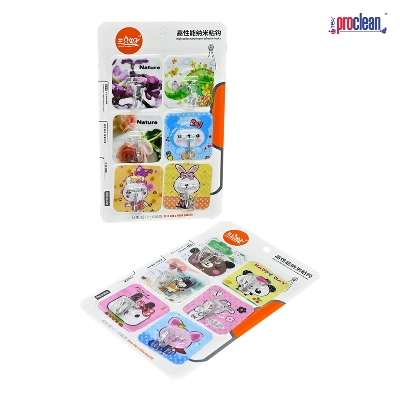 Picture of Proclean Printed Fancy Wall Hooks_WH-2203 for Hanging Adhesive Printed Hooks for Hanging Keys, Coats Hats Bags Ceiling Home Kitchen  Bathroom Accessories Up to 10 Kg Load Capacity  Sticky Hooks Pack of 6