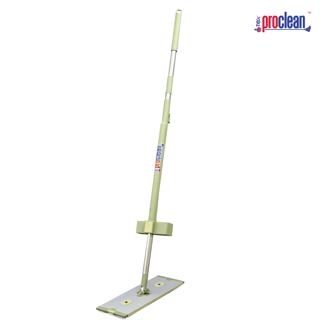 Picture of Proclean Floor Cleaning Regular Flat Mop with squeezer_FM-9562. Easy Swipe Hands-Free Mop with 2pcs Microfiber Pads, Hands-Free Washing Flat Microfiber Wet Dry Mop Self Wringing & Squeeze Flat Mops Cleaning, For all kind of Floors .