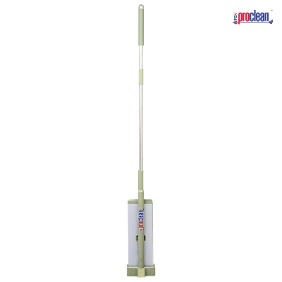 Picture of Proclean Floor Cleaning Regular Flat Mop with squeezer_FM-9562. Easy Swipe Hands-Free Mop with 2pcs Microfiber Pads, Hands-Free Washing Flat Microfiber Wet Dry Mop Self Wringing & Squeeze Flat Mops Cleaning, For all kind of Floors .