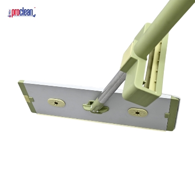 Picture of Proclean Floor Cleaning Regular Flat Mop with squeezer_FM-9562. Easy Swipe Hands-Free Mop with 2pcs Microfiber Pads, Hands-Free Washing Flat Microfiber Wet Dry Mop Self Wringing & Squeeze Flat Mops Cleaning, For all kind of Floors .
