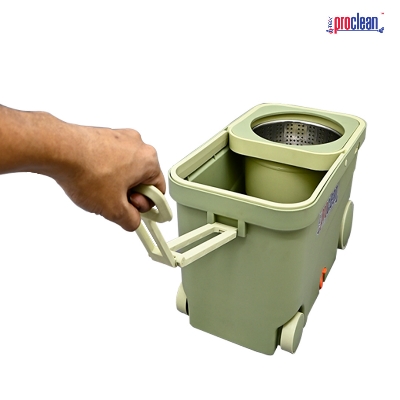 Picture of Proclean Premium Smart 360 Degrees Rotating Mop RM-9715 with Four-Wheel Gliding and Dual-Action Wet-Dry Cleaning System for Home and Office Floors, Multi-functional 360 Rotating Mop Hand-free Floor Mop Household Mop with Cleaning Bucket and 2 pcs Refills.