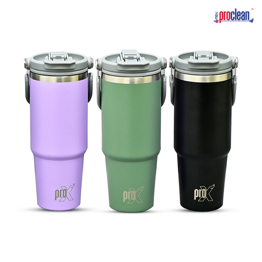 Picture of Proclean Thermos Mug 890ML CM-1718 with Handle and Straw Lid Stainless Steel Vacuum Insulated Cup, Coffee Mug for Water, Coffee or Iced Tea