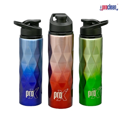 Picture of ProX Diamond Cut Stainless Steel Single Layer 750ml Water Bottle WB-1688 ,  Steel Water Bottles For Kids,Girls,Boys,Fridge,School,Gym, Home,Office, Leak Proof & Bpa Free With Sipper Cap
