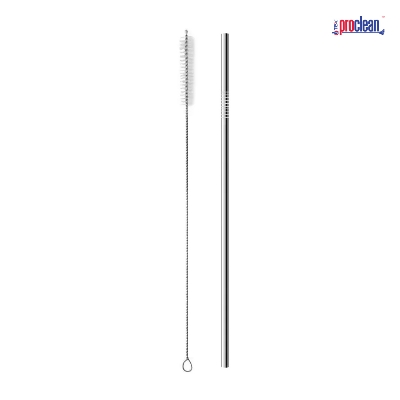 Picture of ProX Reusable Metal Drinking Straw_WB-2135. Stainless Steel Eco Friendly 1pcs Long Straw with Cleaning Brush for Everyday Use Drinks, Cocktail, Cold Coffee, Juice and Other Liquid foods.