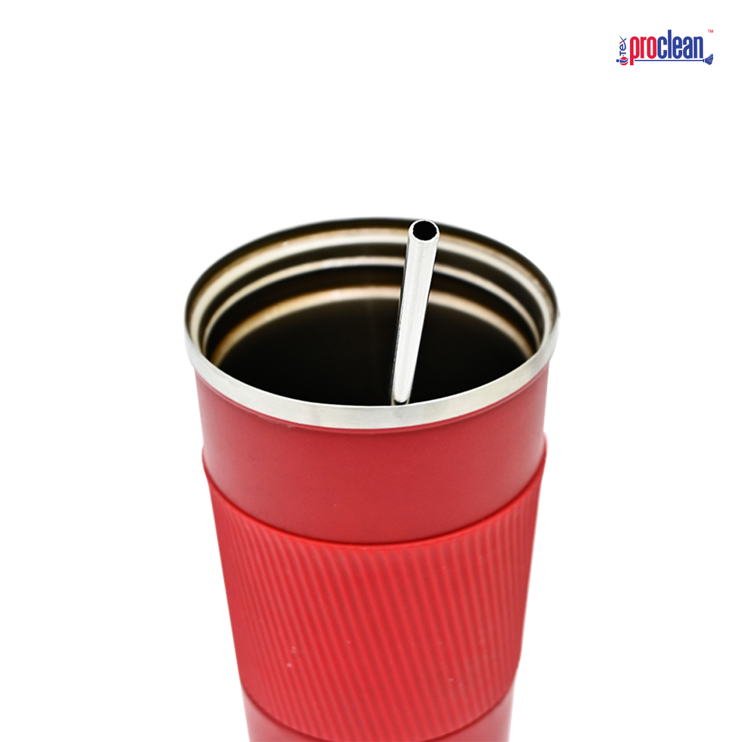 Picture of ProX Reusable Metal Drinking Straw_WB-2135. Stainless Steel Eco Friendly 1pcs Long Straw with Cleaning Brush for Everyday Use Drinks, Cocktail, Cold Coffee, Juice and Other Liquid foods.