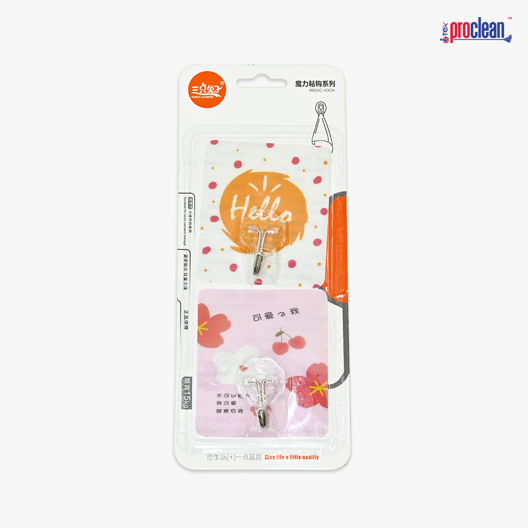 Picture of Self-Adhesive Colorful 2 Pcs Wall Hooks_ WH-2234, Heavy Duty Hooks for Hanging 15KG (Max) Magic Stickers Hooks Colorful with Pretty Designed Adhesive Hooks for Clothes, Kitchen Accessories, and More - No Drilling Required