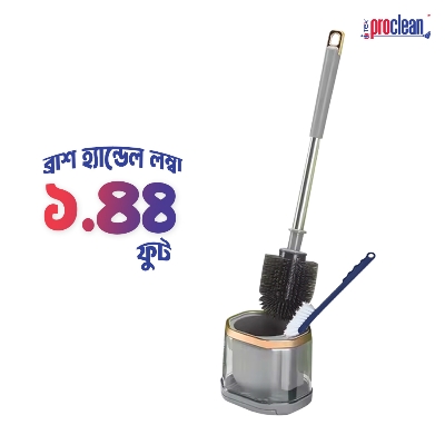 Picture of Proclean Premium 3part/Set Toilet Brush and Holder Set _ TB-2104 . Wall Mounted, Long Handle Toilet Brush, Small Toilet Scrub Brush, Flexible Toilet Bowl Cleaning Brush, No Dead Corner, Bathroom Cleaning Brush, Cleaning Supplies, CleaningTool, Floor Stand