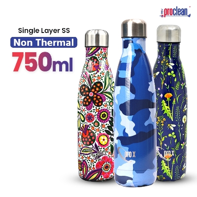 Picture of Proclean Stainless Steel Vacuum Insulated Cola Shape (750ml) SS Non Thermal  Printed Water Bottle_WB-2128