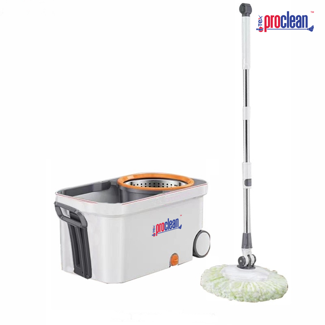 Picture of Proclean Regular Microfiber Rotary/Spin Mop Floor Cleaning Mop_RM-1985 . Hardwood, Tile, Marble, and Laminate Floor Cleaner for Wet and Dry Usage ,work as 360° Spinning Action