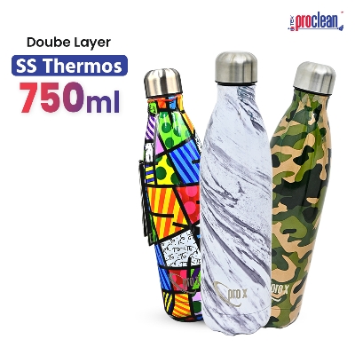 Picture of Proclean Stainless Steel Vacuum Insulated Cola Shape (750ml) Thermos Printed Water Bottle_ WB-1664