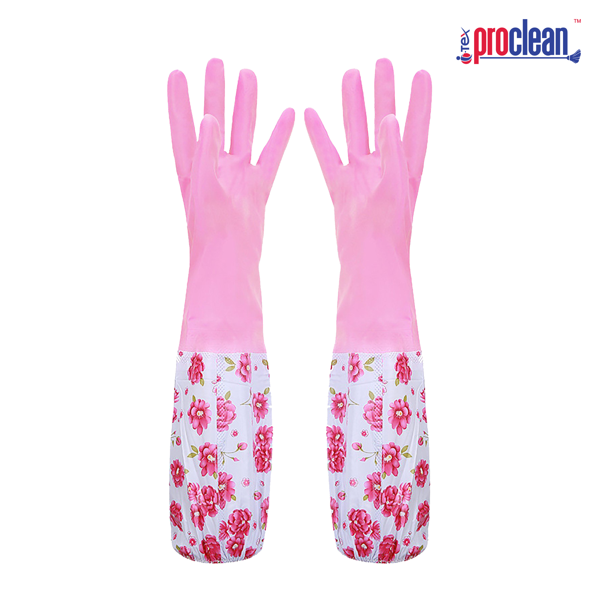 Picture of Proclean Regular Kitchen Gloves KG-1428 -100% waterproof - Long Cuff Dishwashing Gloves Heavy Duty, Reusable Large Gloves for Kitchen, Bathroom, Gardening, Working, Pet Care.