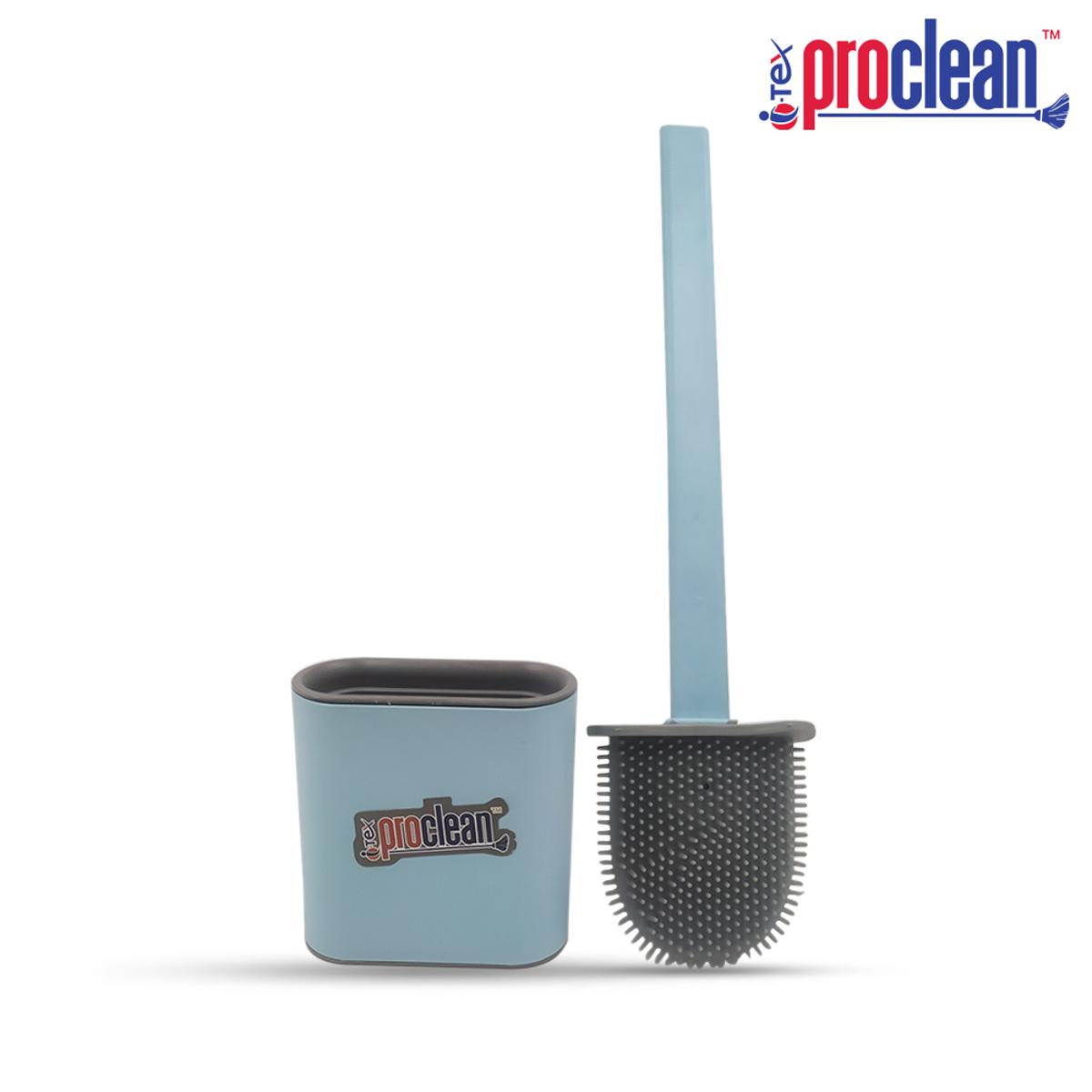 Picture of Proclean Silicone Toilet Brush,Toilet Cleaning System With Wall Hanging System . Long Handle Soft Silicone Toilet Corner Cleaning Brush TB-1022