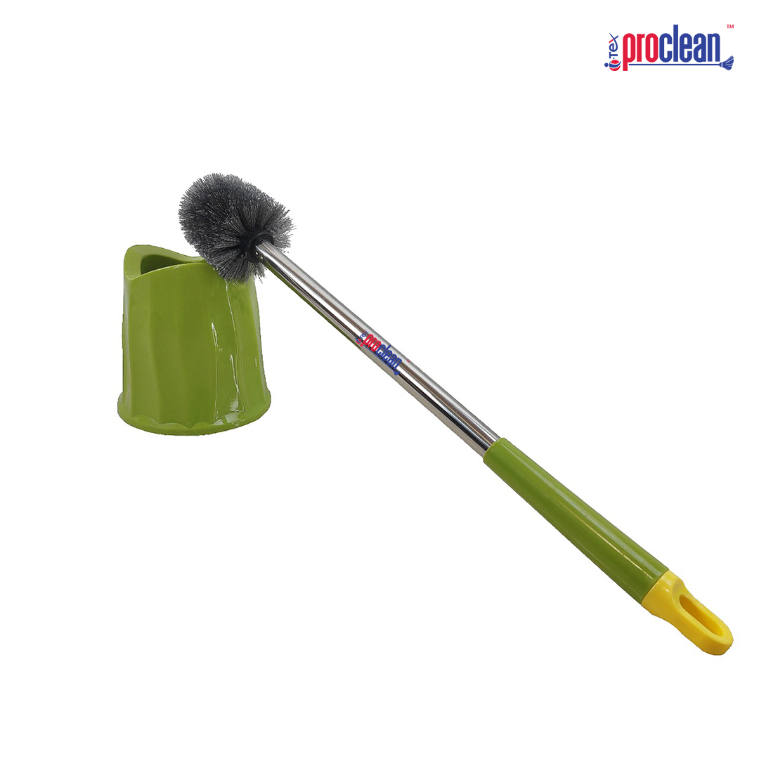 Picture of Proclean  Regular Toilet Brush_TB-0766  Durable Covered Toilet Bowl Brush Set with Holder & Long Handle for Bathroom