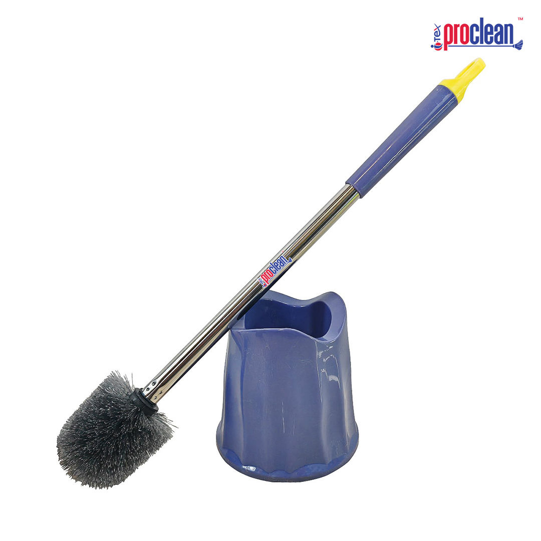 Picture of Proclean  Regular Toilet Brush_TB-0766  Durable Covered Toilet Bowl Brush Set with Holder & Long Handle for Bathroom
