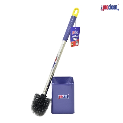 Picture of Proclean Toilet Brush TB-0742 with square shape Stand, Cleaning Brush with Holder for Bathroom, Toilet Cleaning Brush, Plastic Toilet Brush, Toilet Brush with Long Handle, Bathroom Cleaner