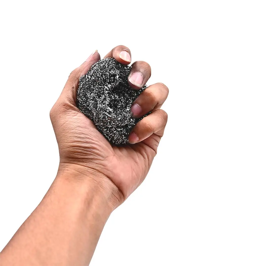 Picture of Stainless Steel Dish Scourers SS-0148-8 (08 PCS Pack 20g) - Scouring Pad, Pot Scrubber, Stainless Steel Scrubber, Steel Wool Scrubber, Metal Sponge