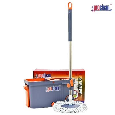 Picture of Proclean Premium 360 degree Rotary/Spin Mop, Floor Cleaning Mop_RM-0568 , Microfiber Spin Mop and Bucket Floor Cleaning System Set with 2 Head Refills