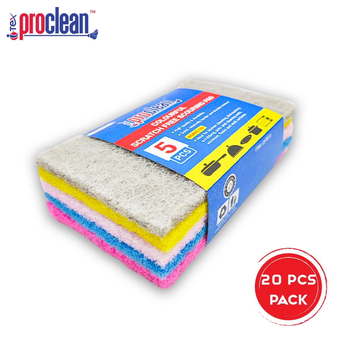 Picture of Proclean Scouring Pads Cleaning Scrub Sponge Non Scratch Scouring Pads Flexible Scouring Sponge Perfect For Kitchen Dishes Cleaning-Quick Dry Souring Pads 20 Pcs Pack_CS-0513