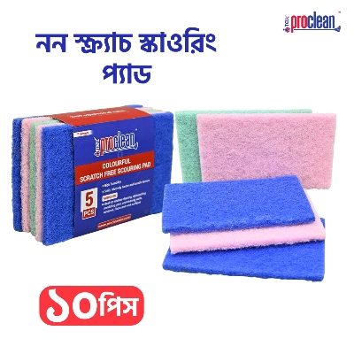 Picture of Proclean Scouring Pads Cleaning Scrub Sponge Non Scratch Scouring Pads Flexible Scouring Sponge Perfect For Kitchen Dishes Cleaning-Quick Dry Souring Pads 10 Pcs Pack_CS-0513
