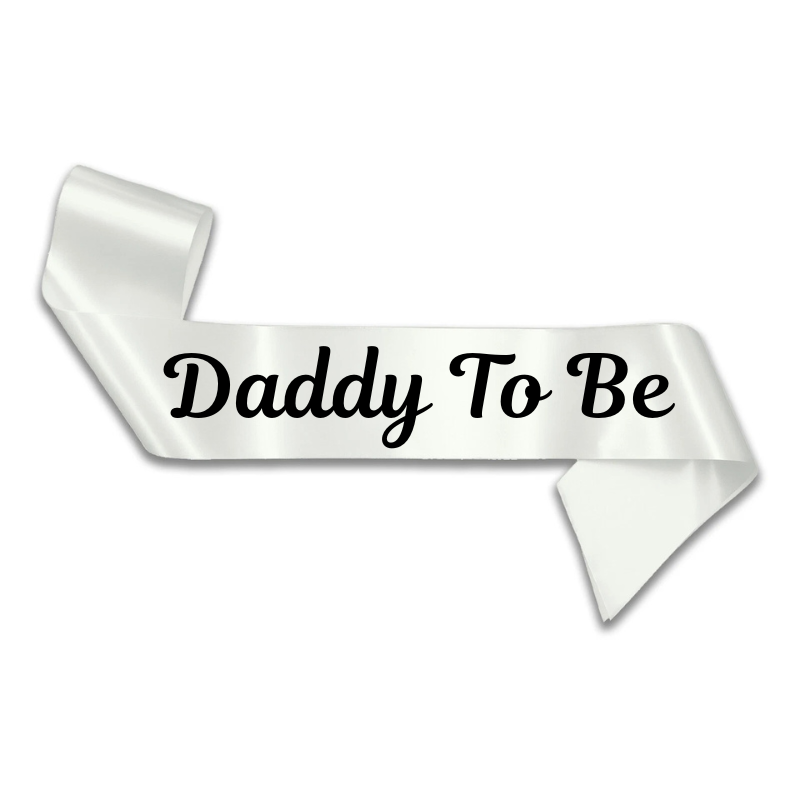 Dad To Be Satin Sash – Blue & White Sash for Baby Shower Decoration (Pack of 1 Pc)