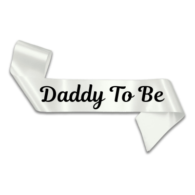 Dad To Be Satin Sash – Blue & White Sash for Baby Shower Decoration (Pack of 1 Pc)