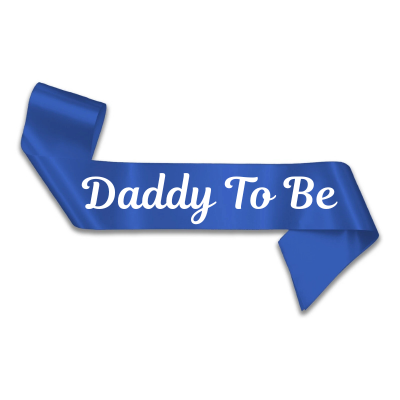 Dad To Be Satin Sash – Blue & White Sash for Baby Shower Decoration (Pack of 1 Pc)