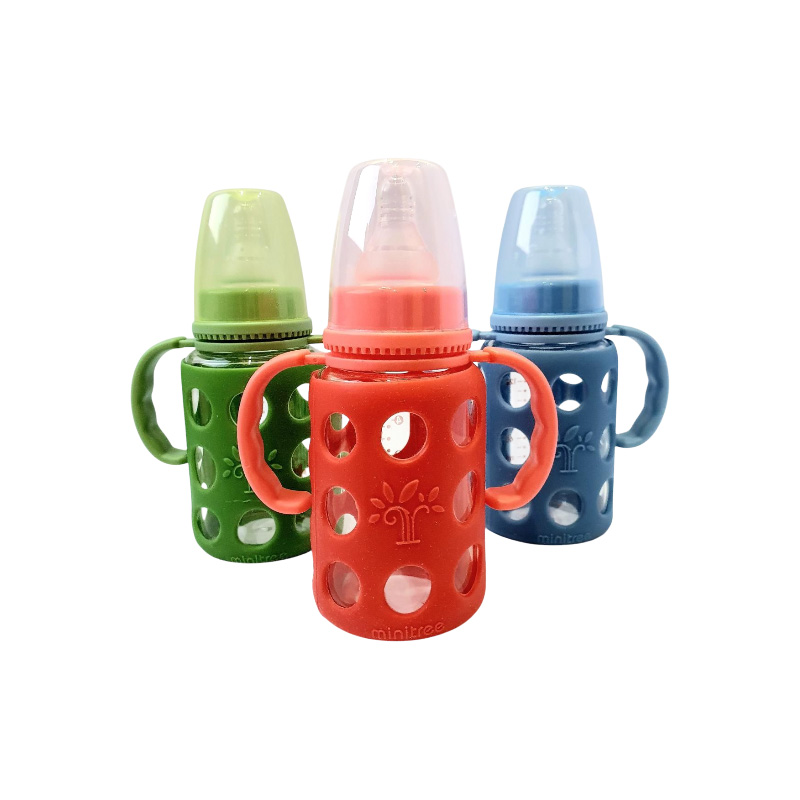 Picture of Baby Feeder Bottle Minitree Regular Neck Baby Feeding Glass Bottle 3m+ 120ml Bottle Multicolor Available