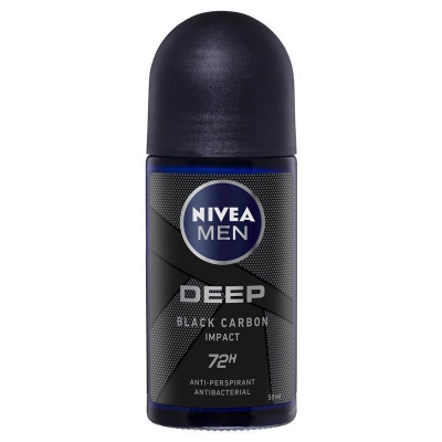 Picture of International Germany product Deodorant Roll on NIVEA MEN Deep Black Carbon Impact used for male - 50 ml