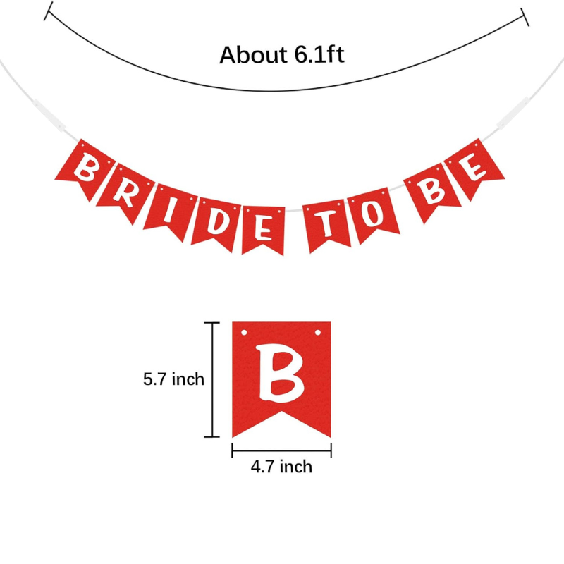 Bride To Be Card Banner – Black & Red Banner for Wedding, Engagement or Bridal Shower Party Decoration- (Pack of 1 Pcs)