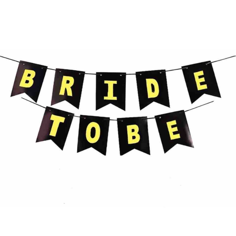 Bride To Be Card Banner – Black & Red Banner for Wedding, Engagement or Bridal Shower Party Decoration- (Pack of 1 Pcs)