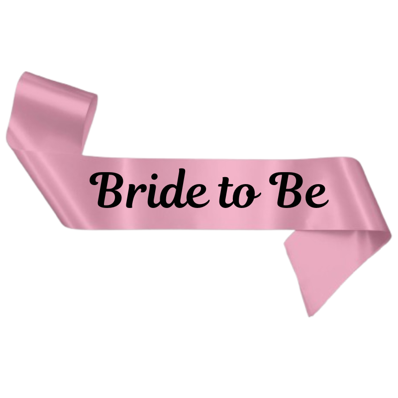 Bridal Shower Sash –Pink & White Satin Sash for Bachelorette, Wedding & Bridal Shower Decoration (Pack of 1 Pc)