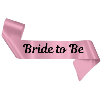 Bridal Shower Sash –Pink & White Satin Sash for Bachelorette, Wedding & Bridal Shower Decoration (Pack of 1 Pc)