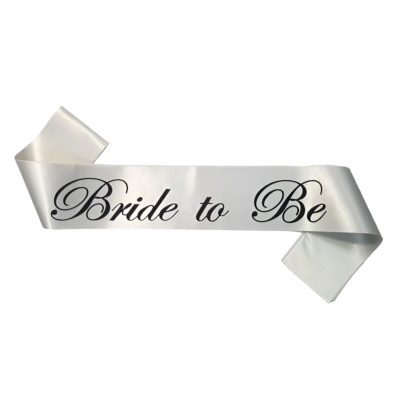 Bridal Shower Sash –Pink & White Satin Sash for Bachelorette, Wedding & Bridal Shower Decoration (Pack of 1 Pc)