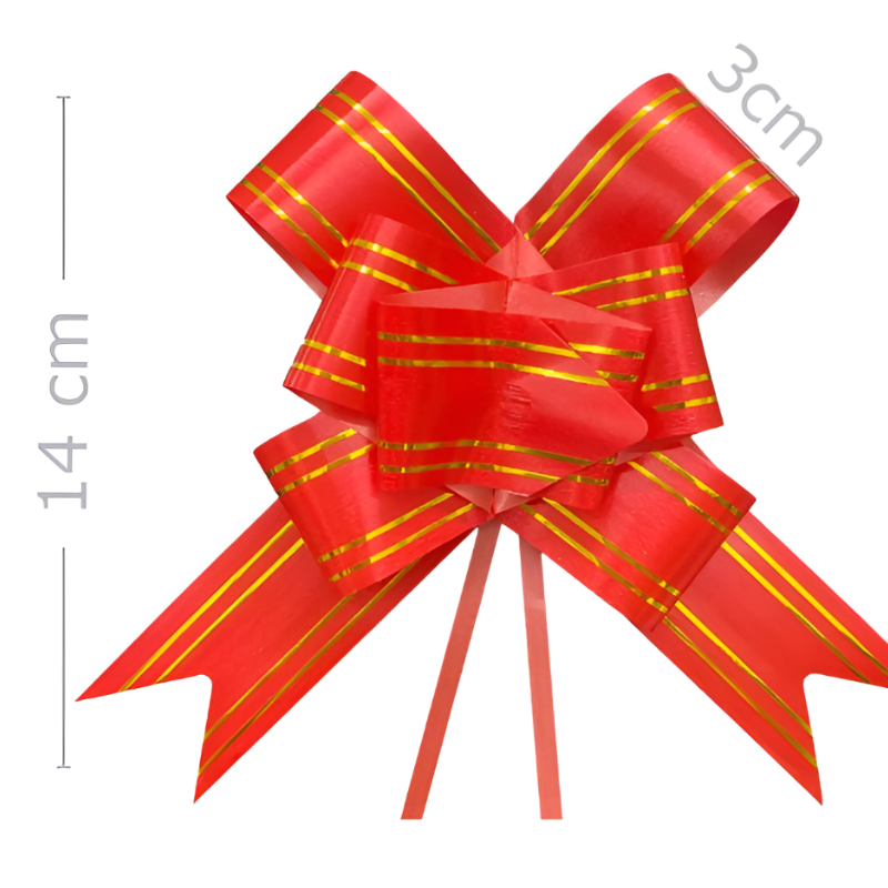 Pull Flower Ribbon Bow – Perfect for Present Boxes, Party, Anniversary & Festival Gift Wrapping (Pack of 10 Pcs)